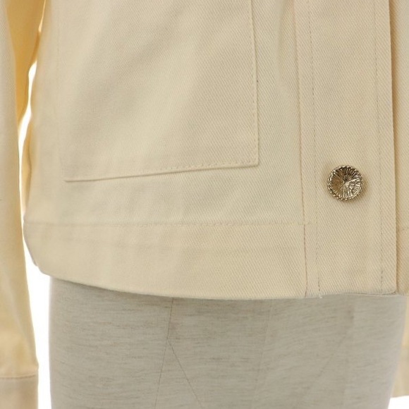 ZARA ECRU DENIM GOLD BUTTON DOWN COLLAR JACKET $89.90 - Picture 9 of 13